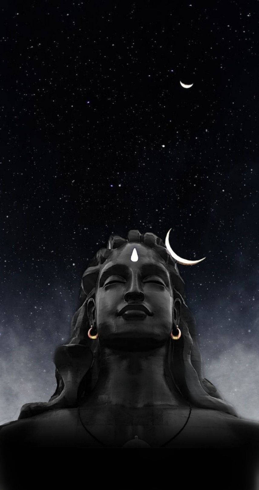 Mahadevrudra Avatar Büste In Der Nacht Wallpaper