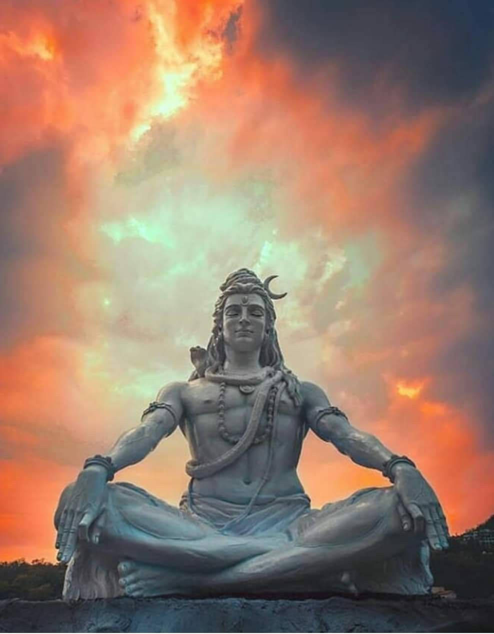 Mahadev Sunset Meditation Wallpaper