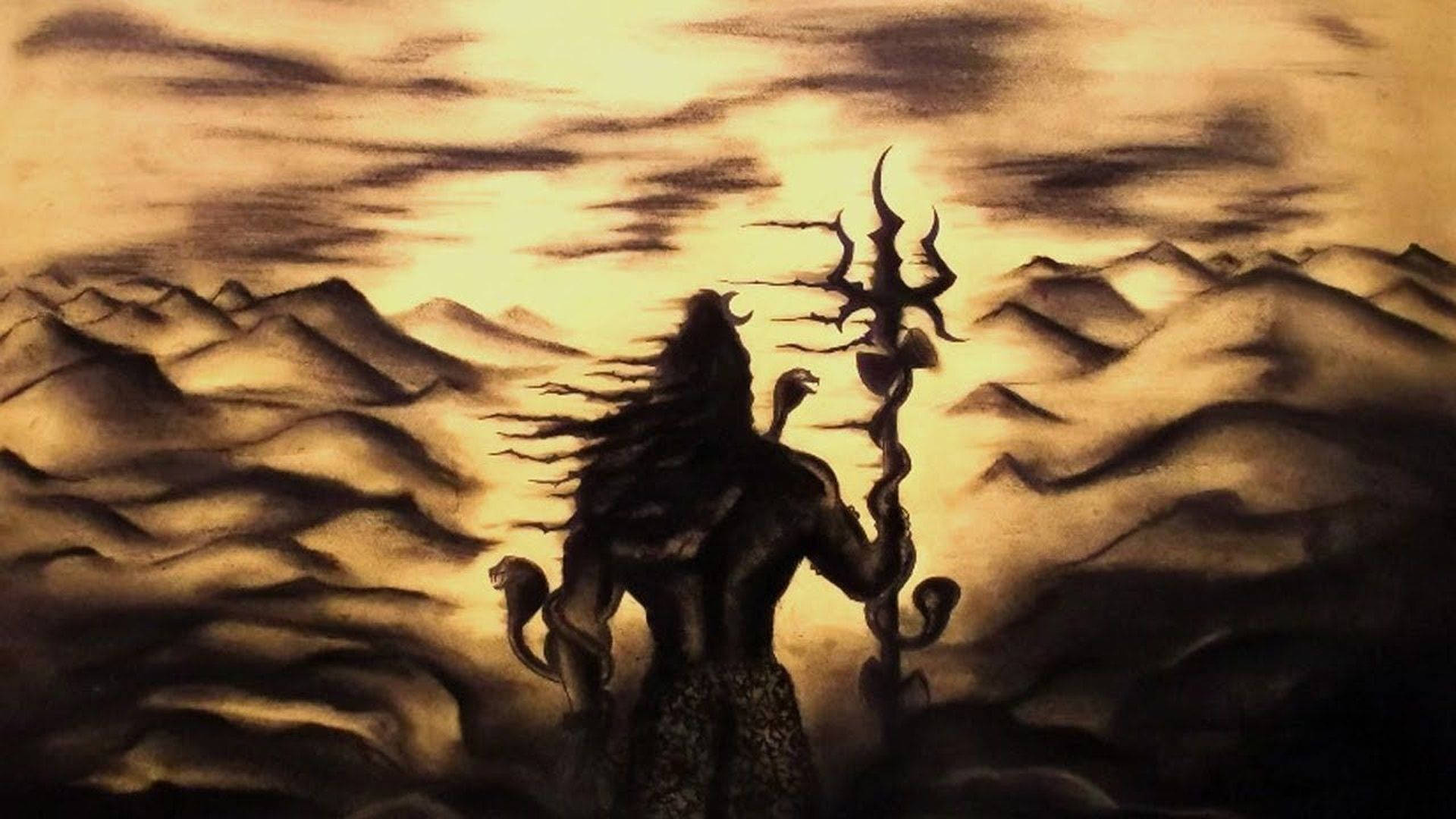Mahakal Angry In Mountains Wallpaper