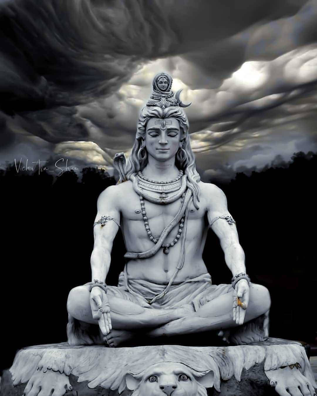 Download Mahakal Silver Statue Wallpaper 