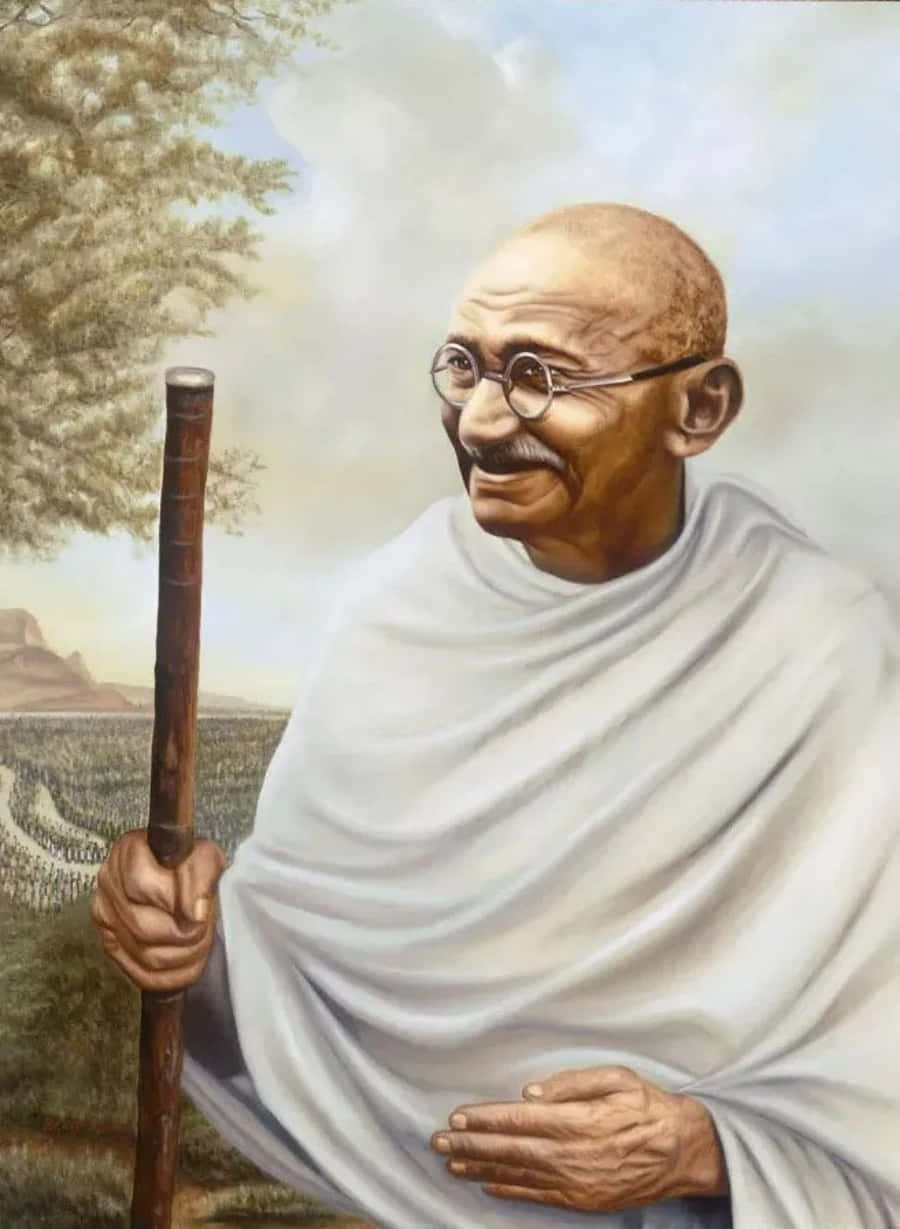 Gemäldevon Gandhi In Indien