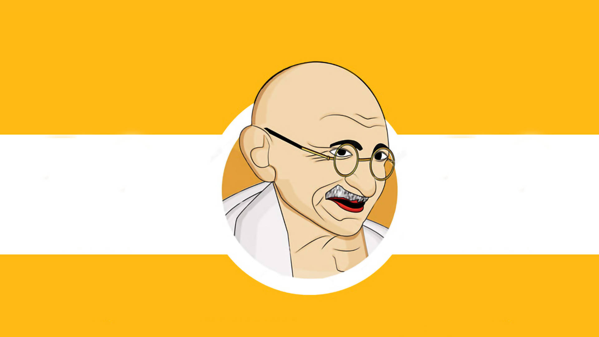 Mahatma Gandhi Cartoon Style Art