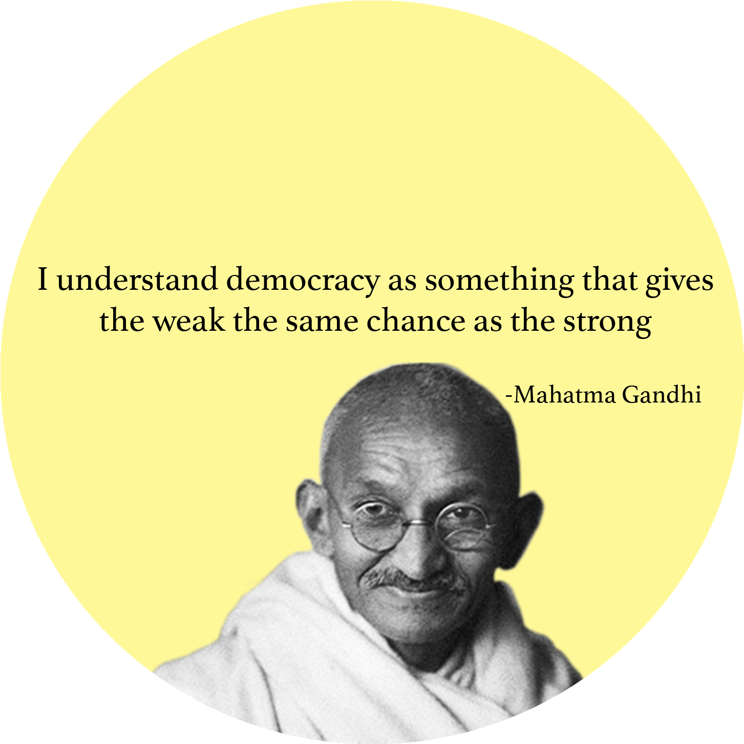 Mahatma Gandhi Democracy Quote PNG
