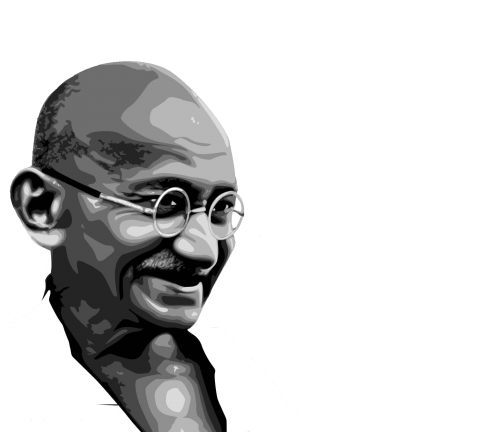 Mahatma Gandhi Iconic Portrait PNG
