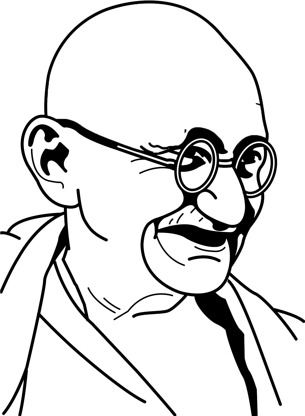 Mahatma Gandhi Iconic Sketch PNG
