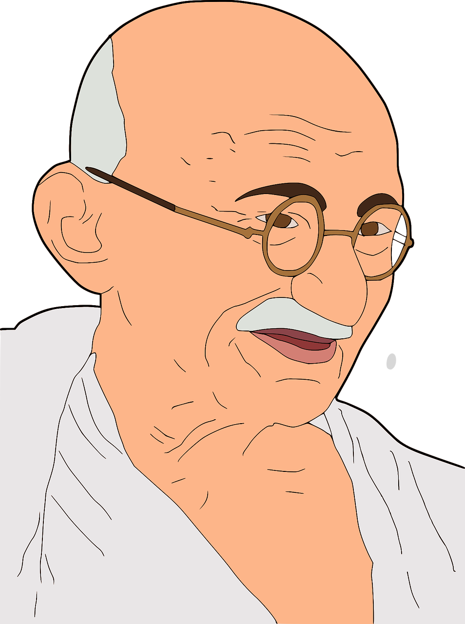 Mahatma Gandhi Illustration PNG