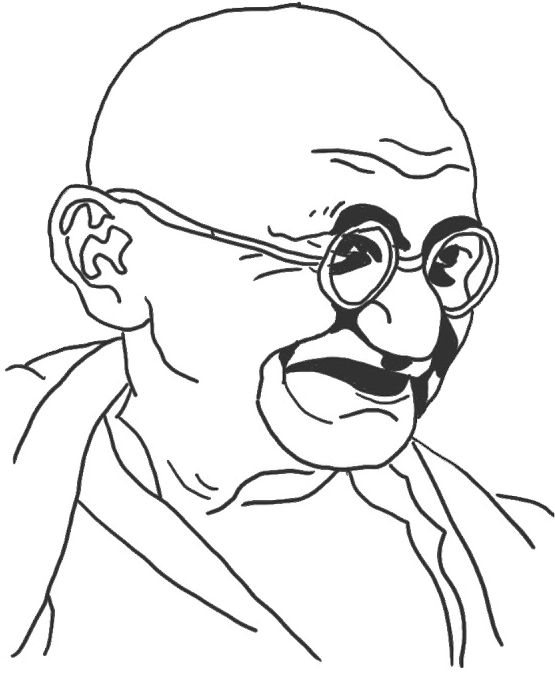 Mahatma Gandhi Line Art PNG