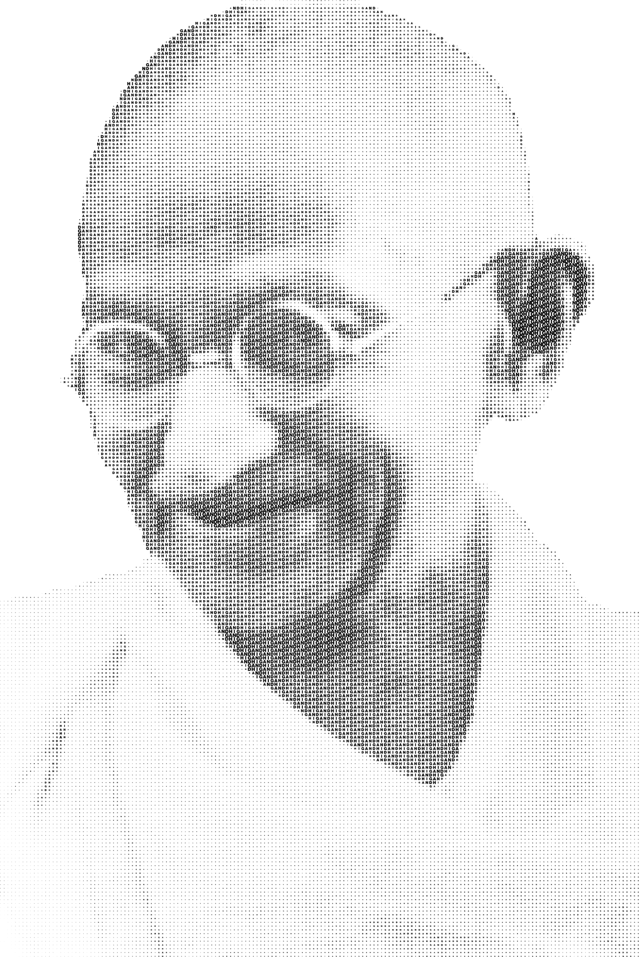 Mahatma Gandhi Portrait Dot Art PNG