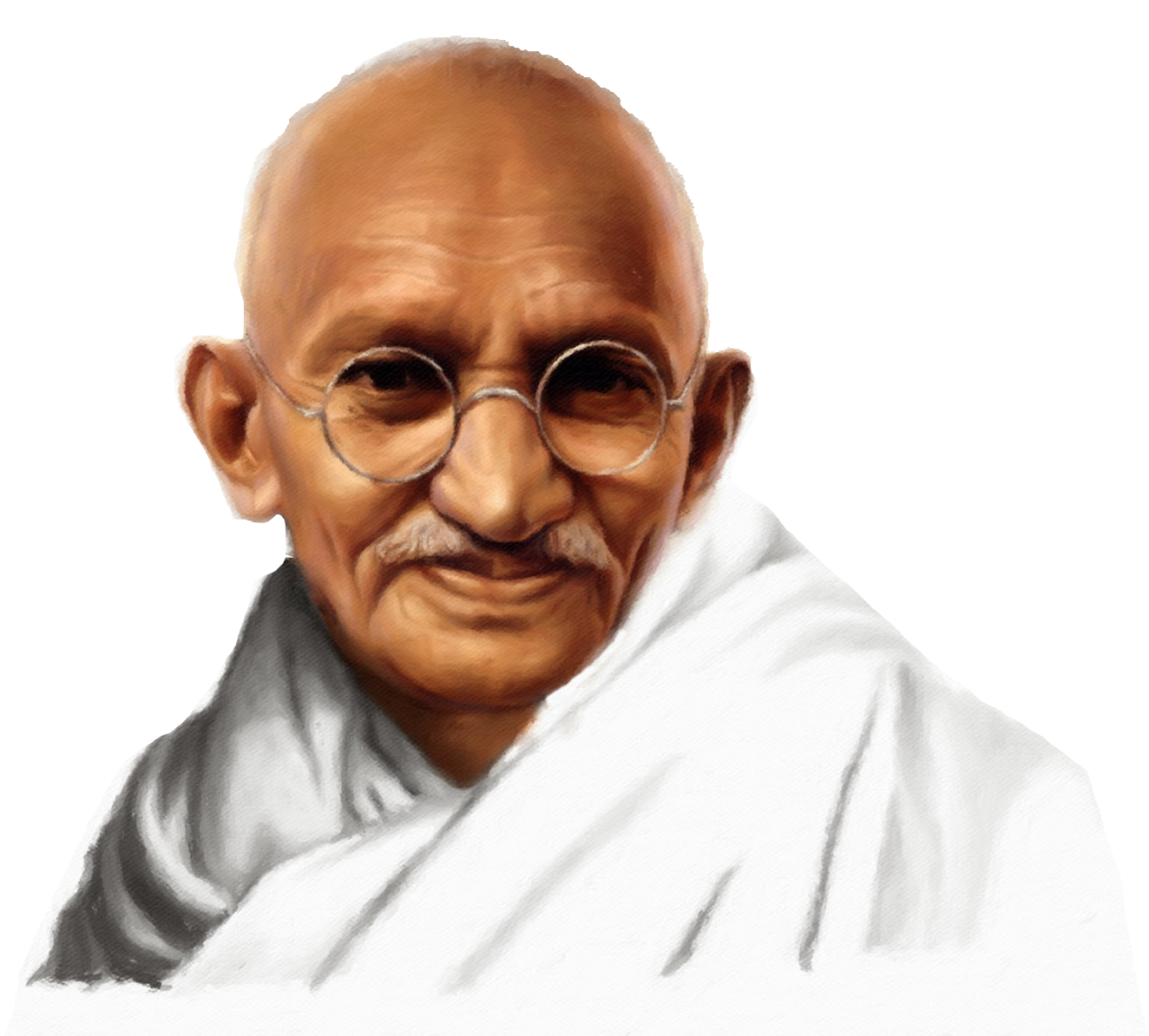 Mahatma Gandhi Portrait Illustration PNG