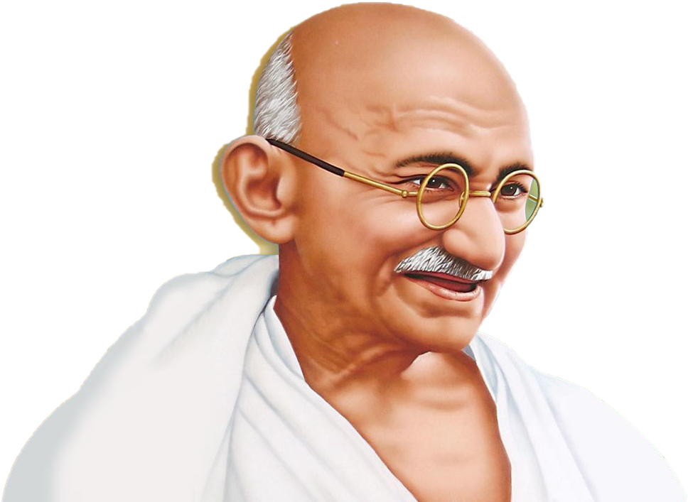 Mahatma Gandhi Portrait Illustration PNG