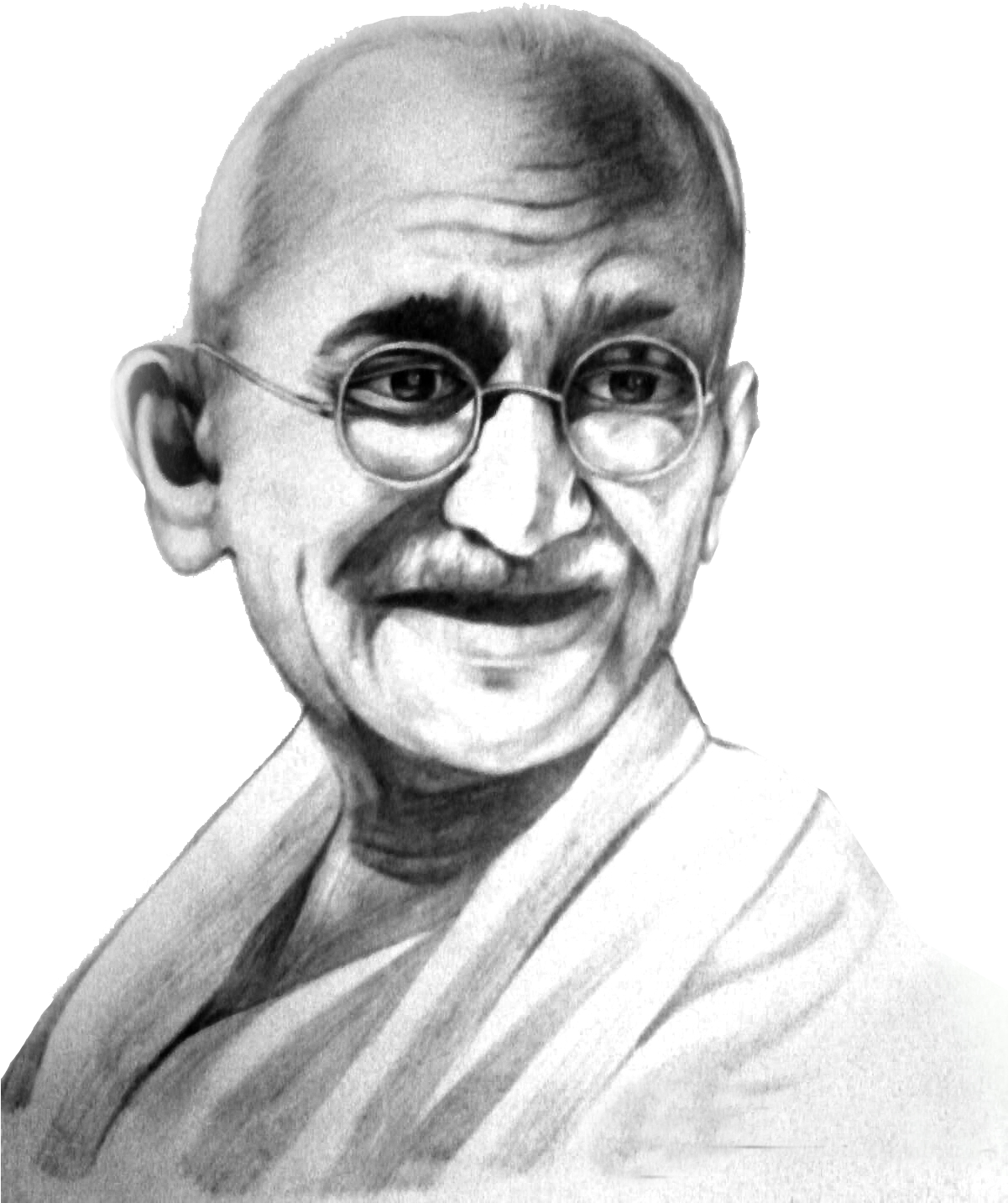 Mahatma Gandhi Portrait Sketch PNG