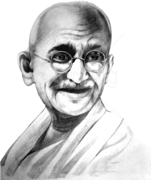 Mahatma Gandhi Portrait Sketch PNG