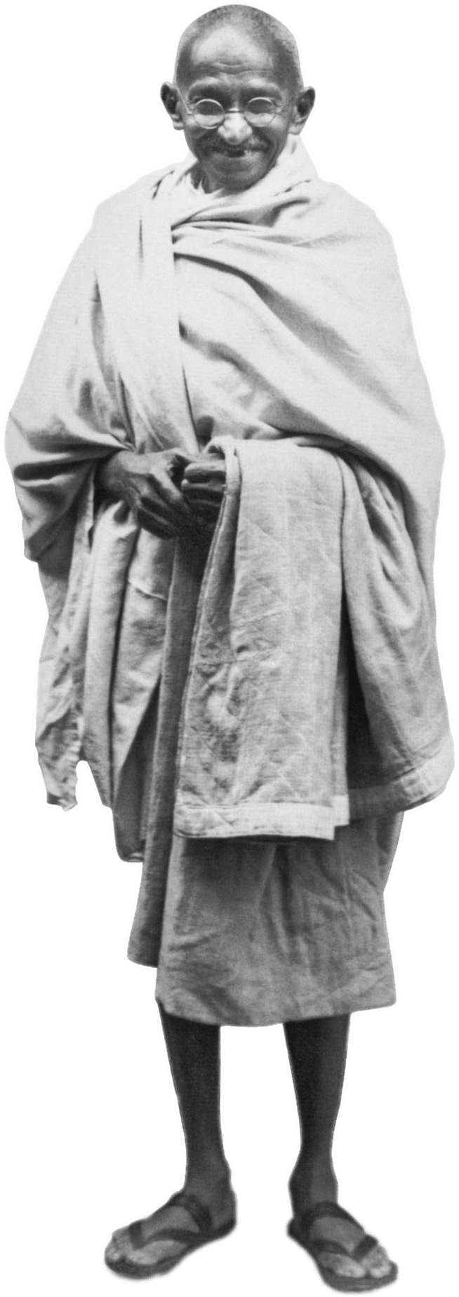 Mahatma Gandhi Standing Smile PNG
