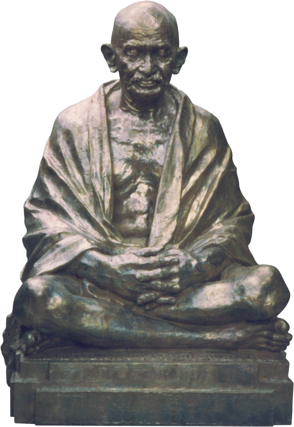 Mahatma Gandhi Statue Serene Pose PNG