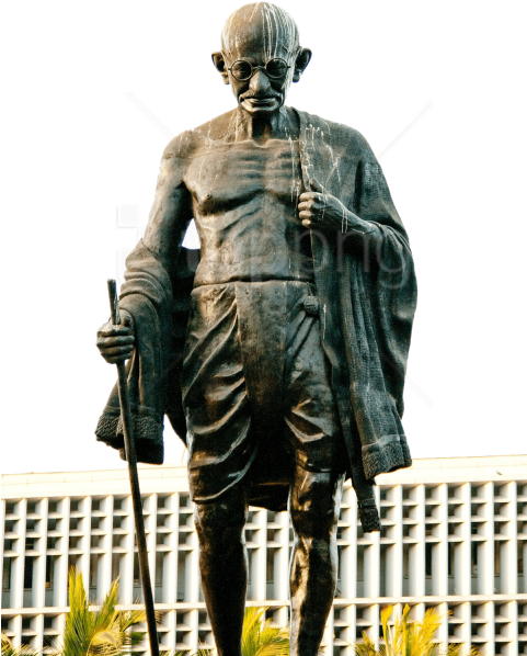 Mahatma Gandhi Statue Silhouette PNG