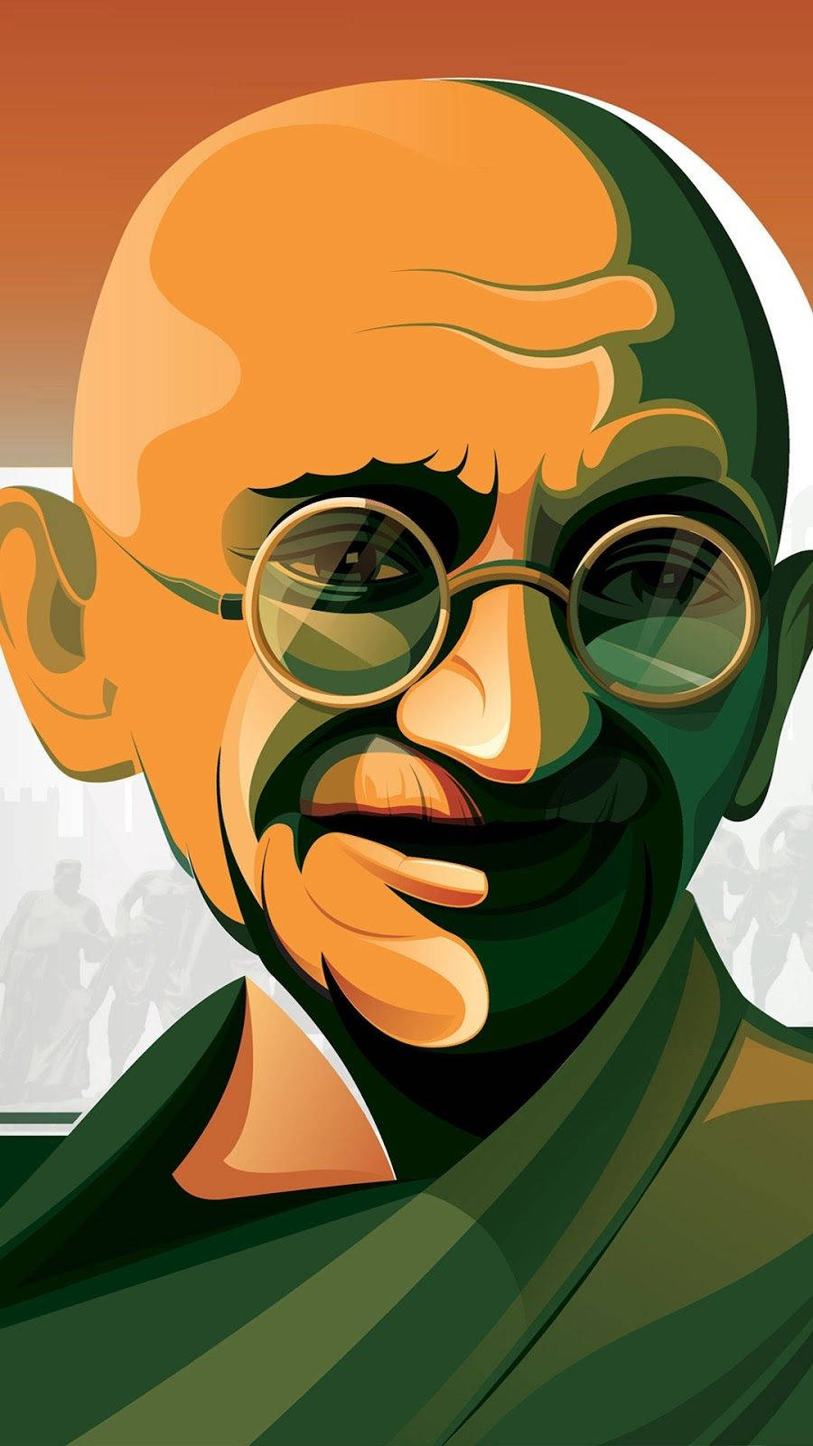 Mahatma Gandhi Vector Art Portrait