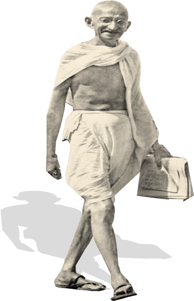 Mahatma Gandhi Walkingwith Book PNG