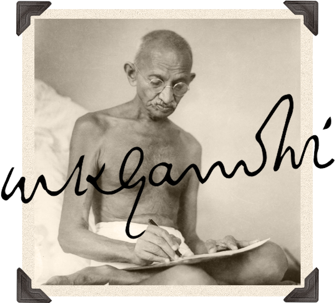 Mahatma Gandhi Writing PNG
