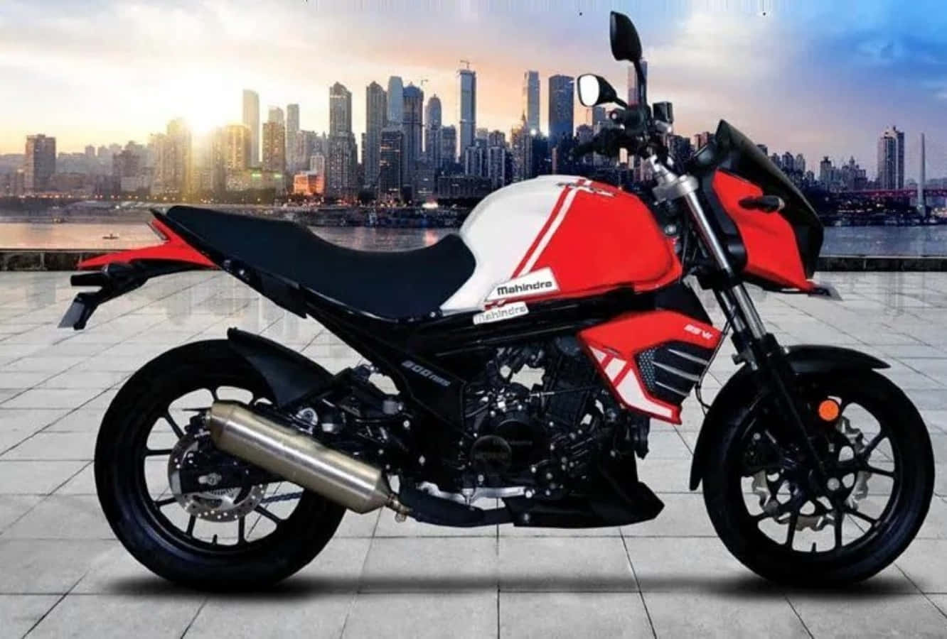 Mahindra Mojo Motorcycle Cityscape Background Wallpaper