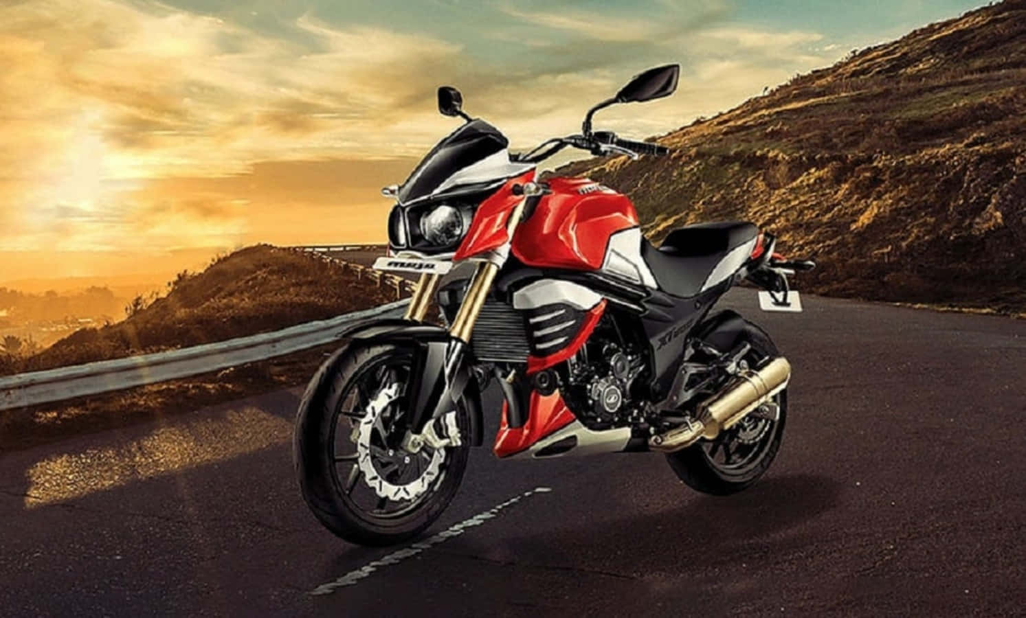 Mahindra Mojo Motorcycle Sunset Ride Wallpaper