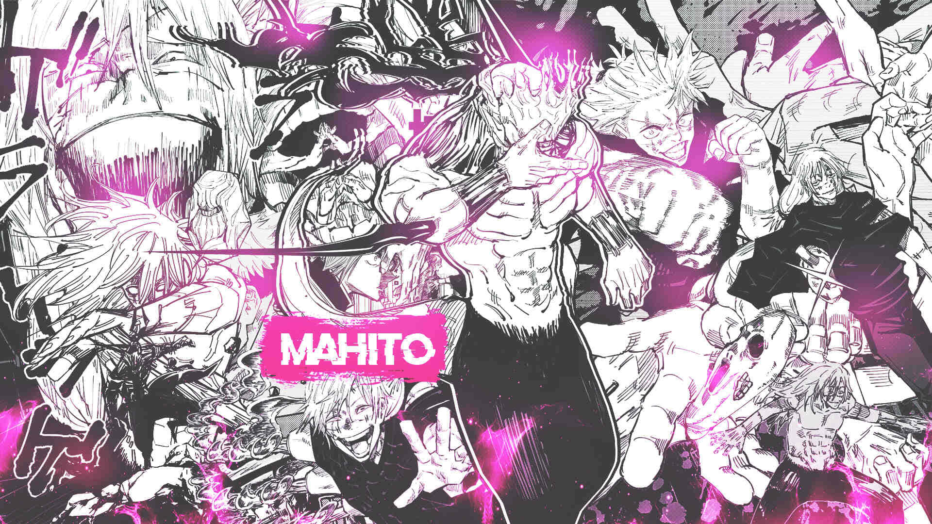 Mahito Anime Character Collage Wallpaper