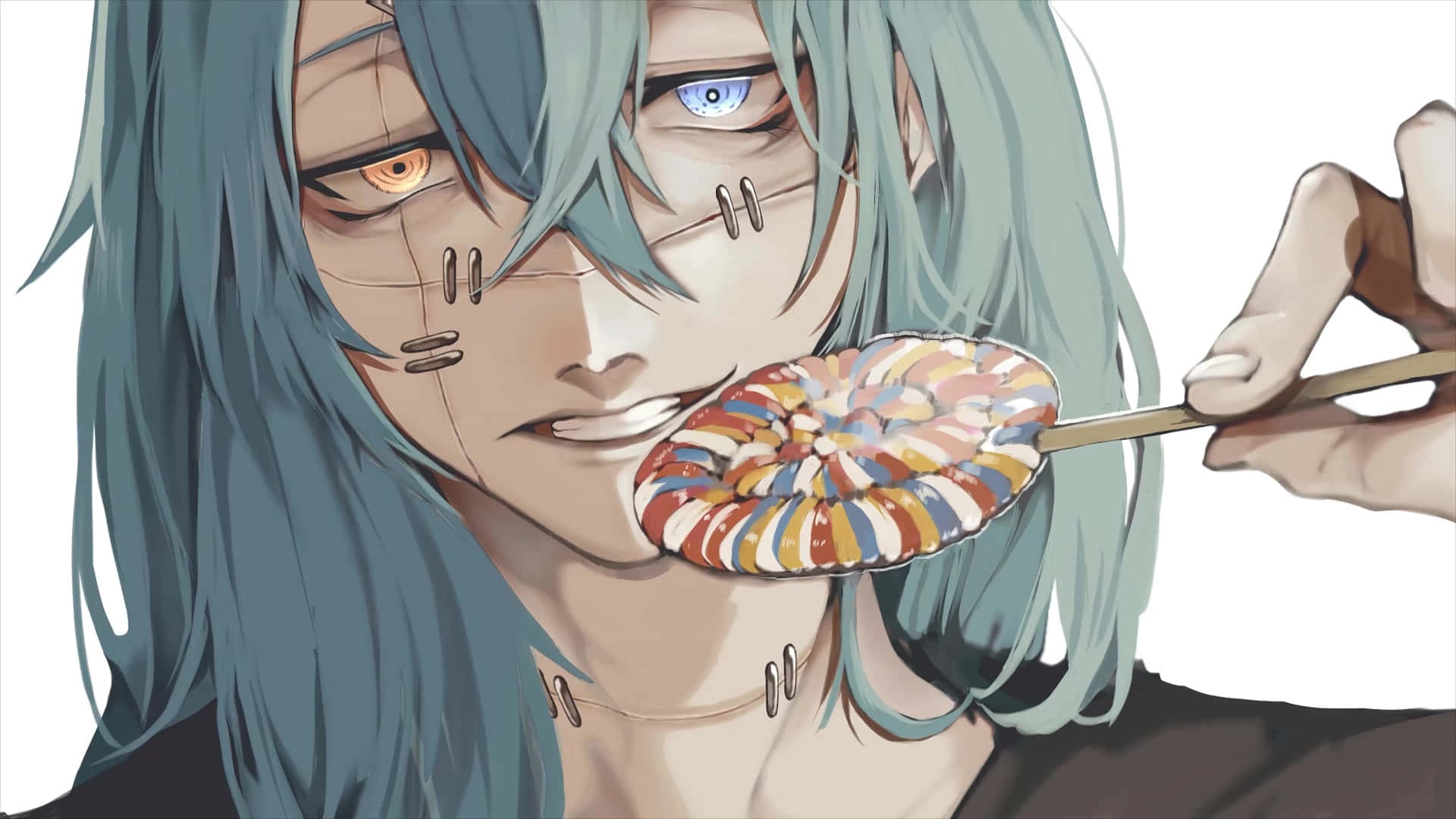 Mahito Holding Candy Lollipop Wallpaper