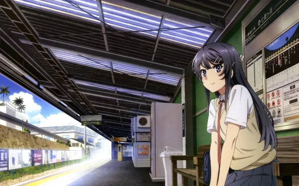Maisakurajima En La Estación De Trenes Fondo de pantalla