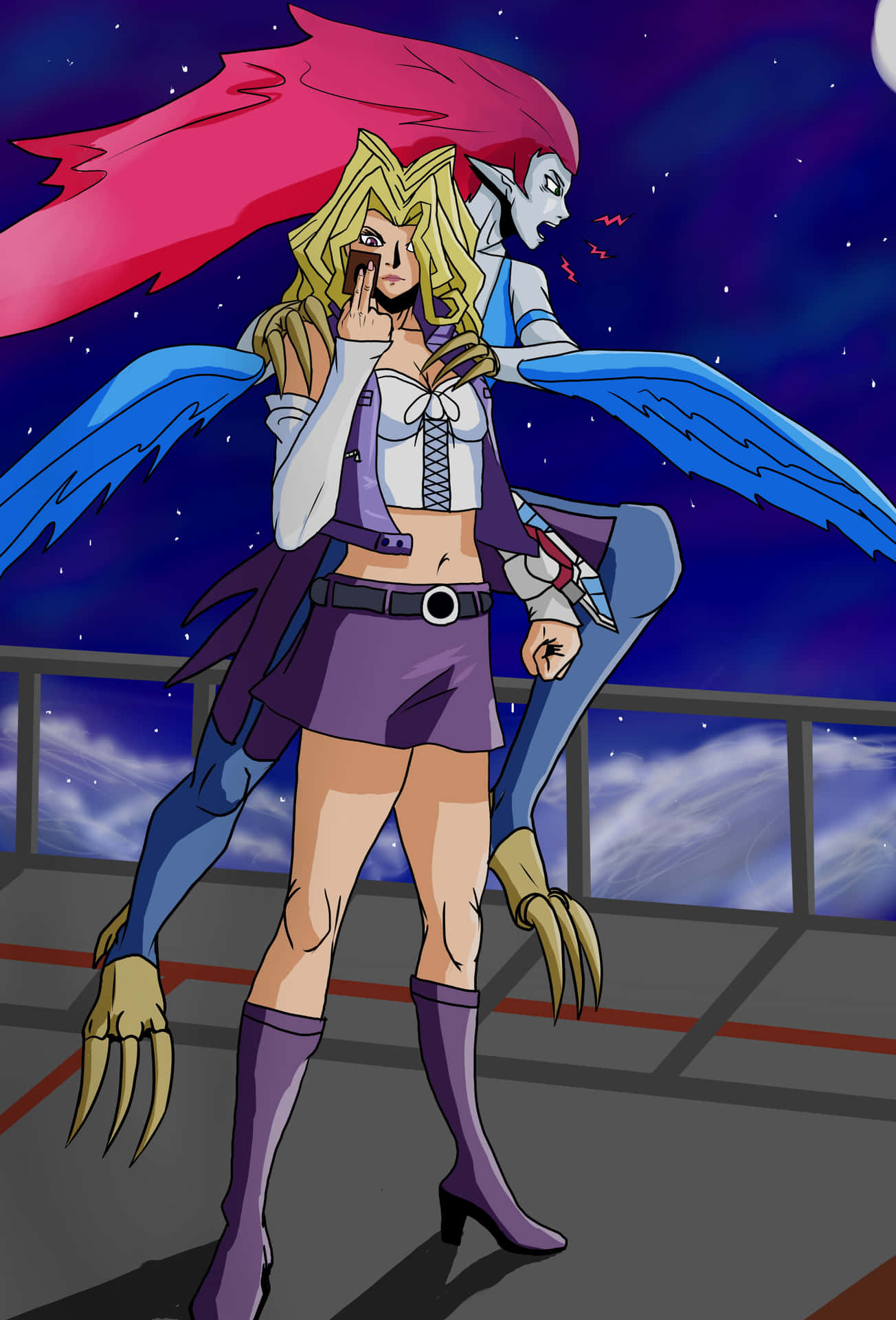 Mai Valentine showcasing style and confidence in Duel Monsters Wallpaper