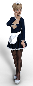 Maid_ Costume_ Render PNG