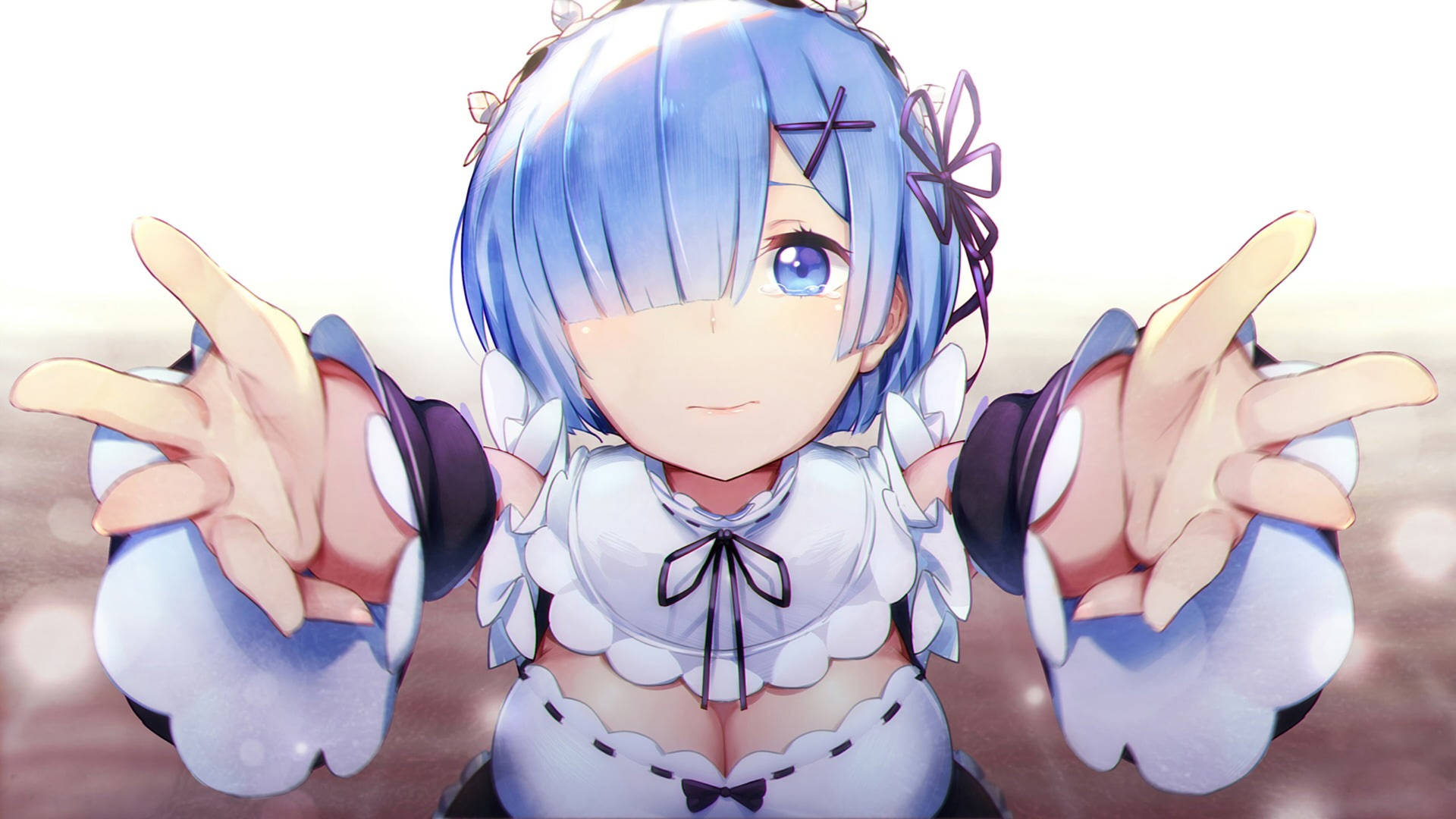 Anime Character Rem Offering a Warm Hug Wallpaper