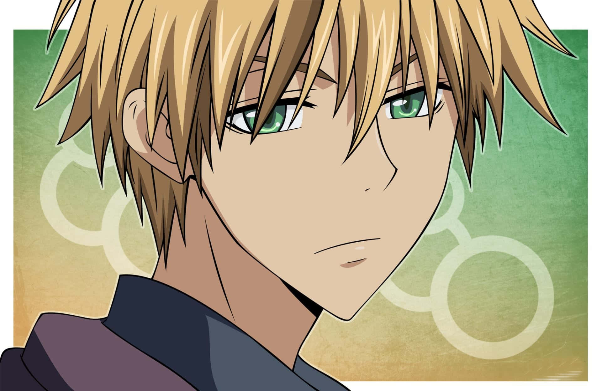 A Boy With Blonde Hair And Green Eyes