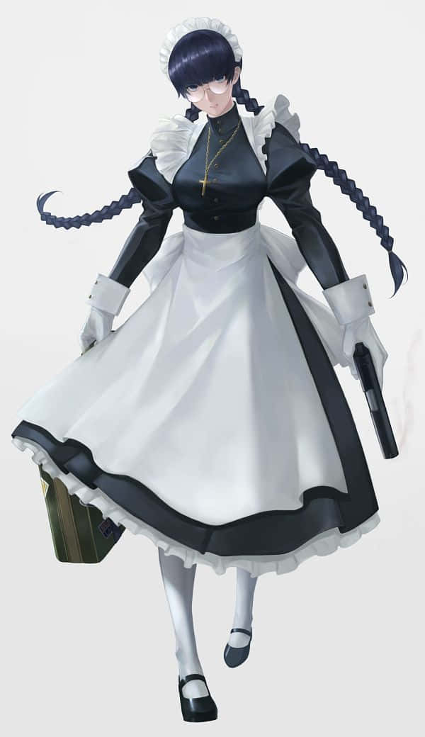 Maid Avec Une Arme - Personnage Animé Fond d'écran