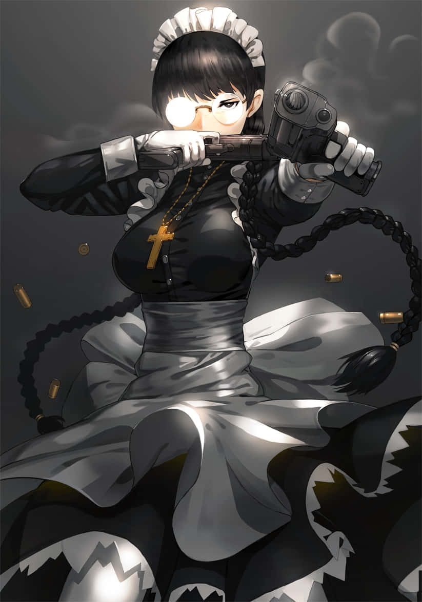 Maid Avec Armes - Artwork Anime Fond d'écran