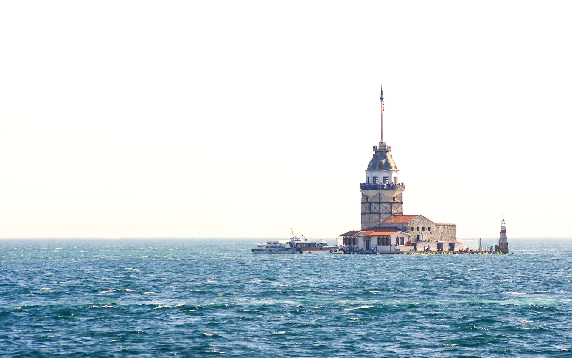 Maiden Tower Istanbul Waterscape Wallpaper