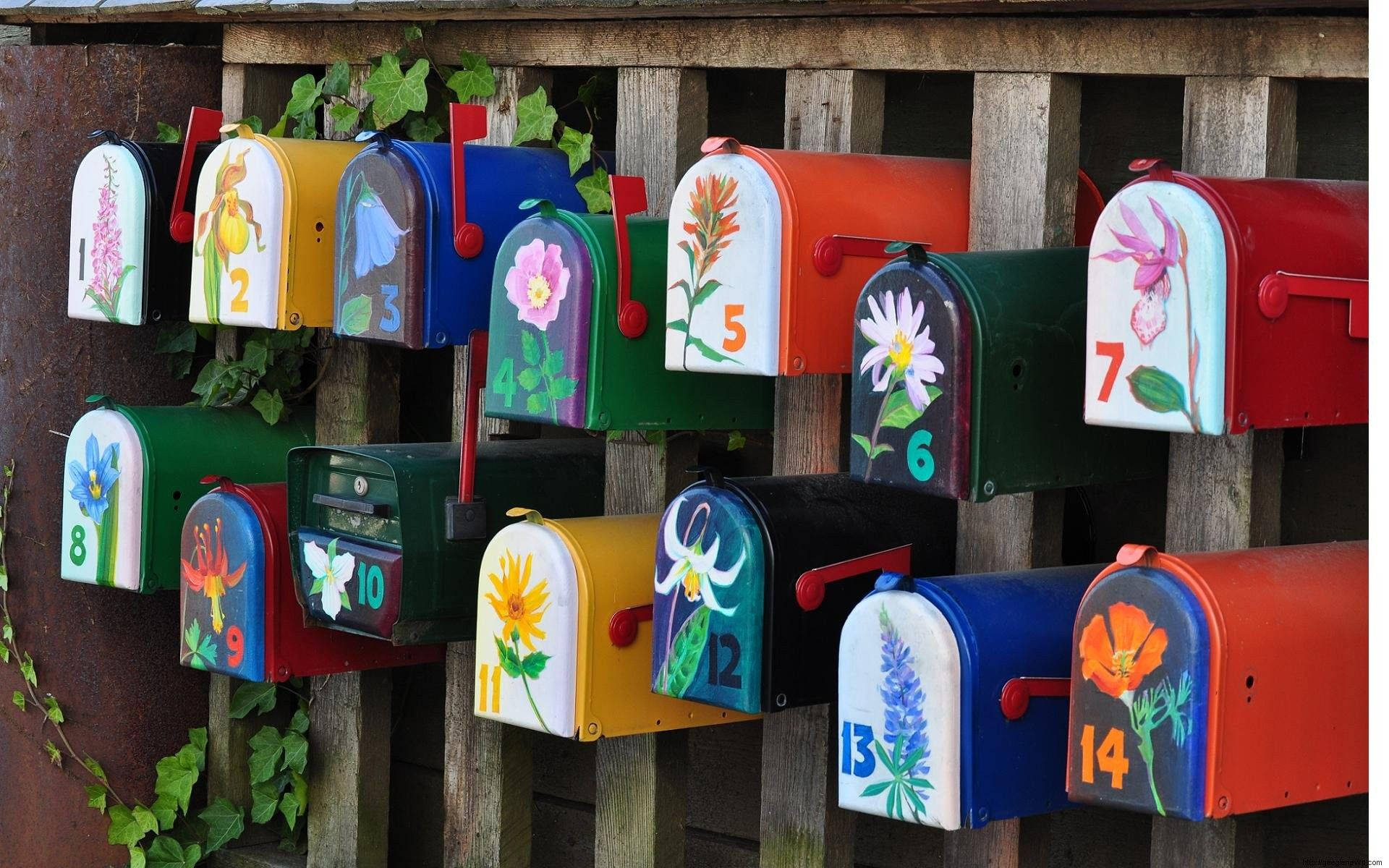 Mail And Floral Mailboxes Wallpaper