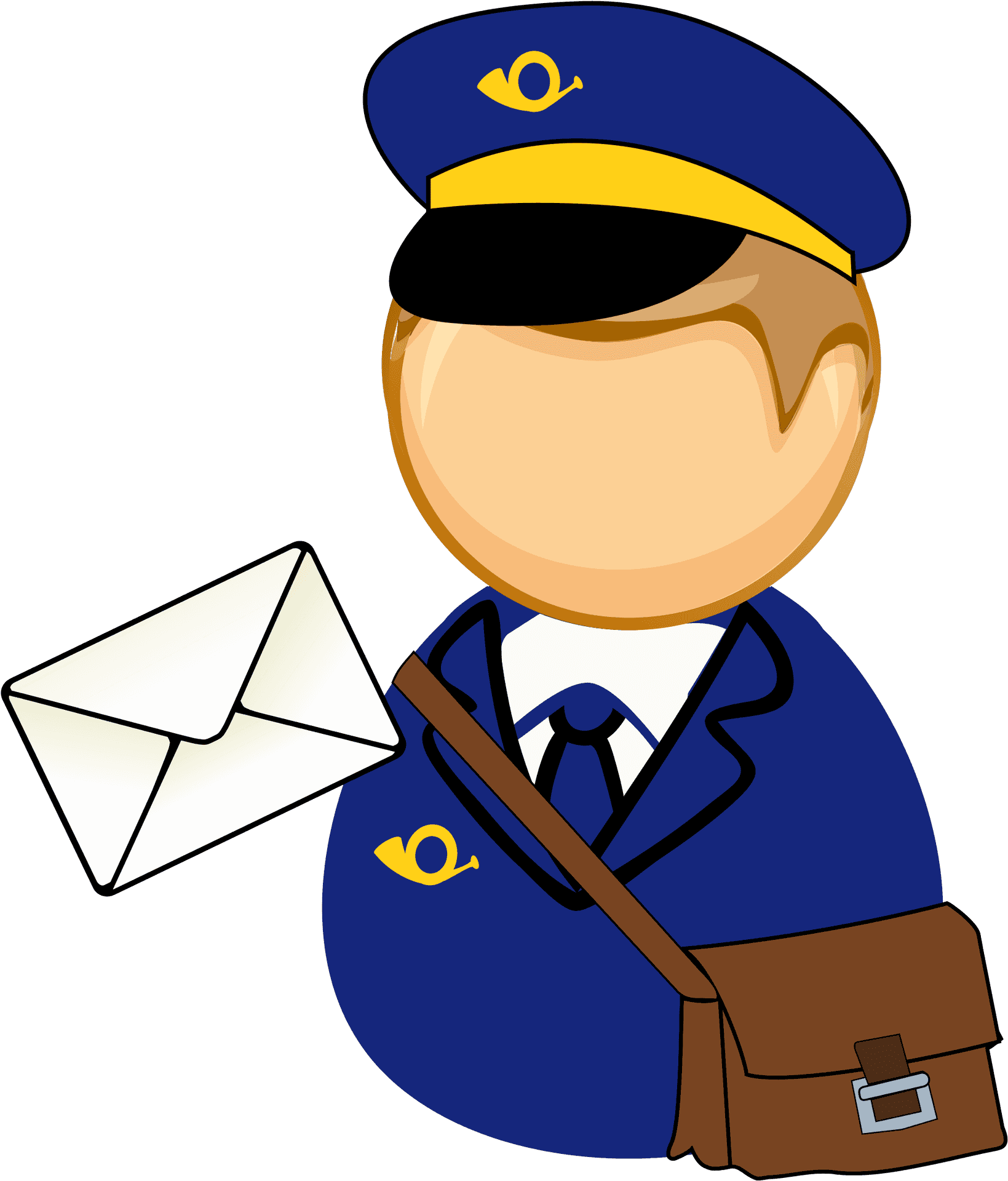 Mail Carrier Cartoon Character PNG