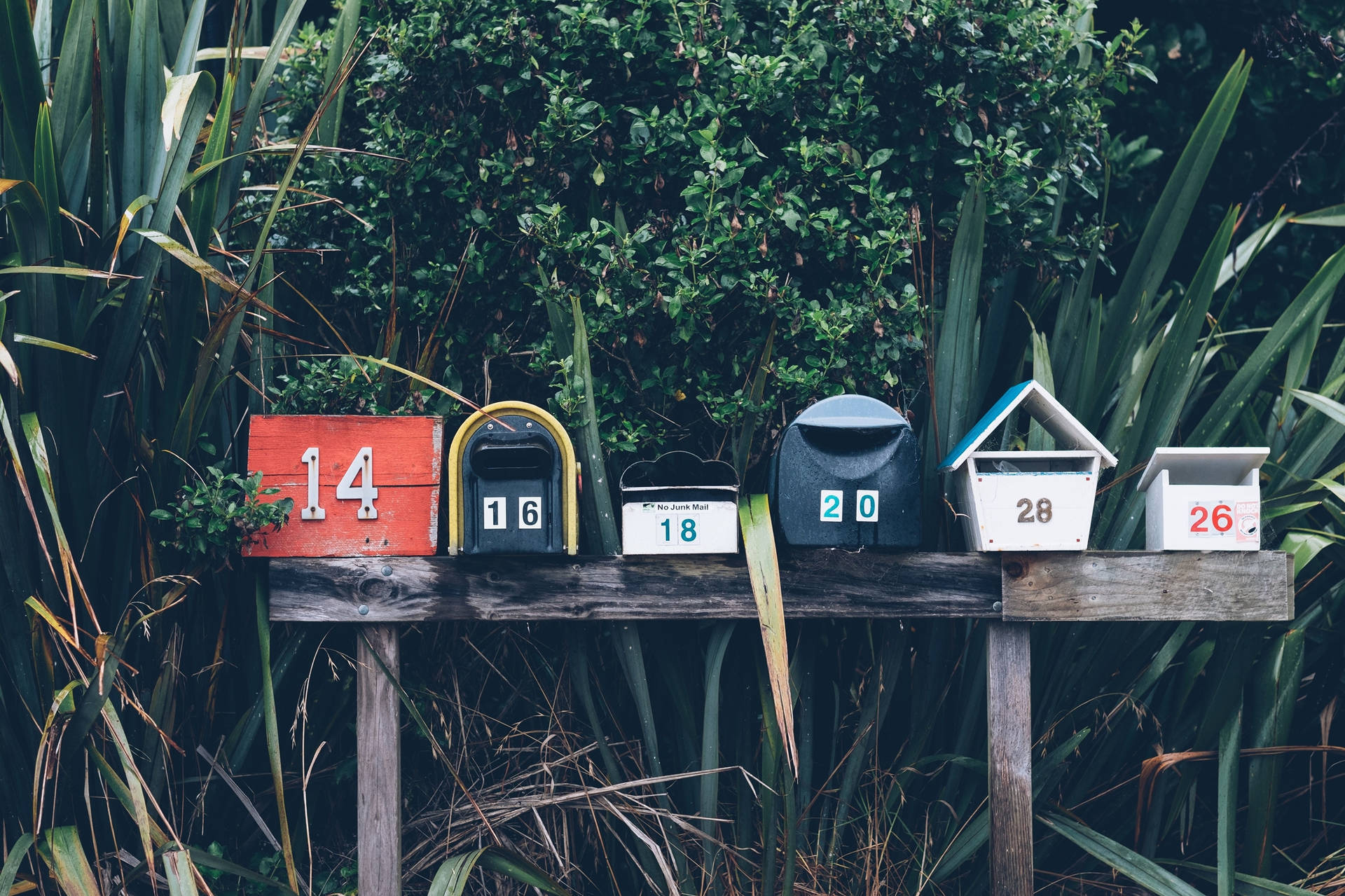 Roadside Makeshift Mailboxes in a Row Wallpaper