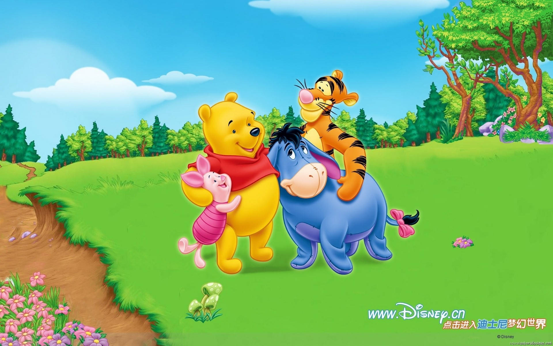 Main Characters Disney Winnie The Pooh Background