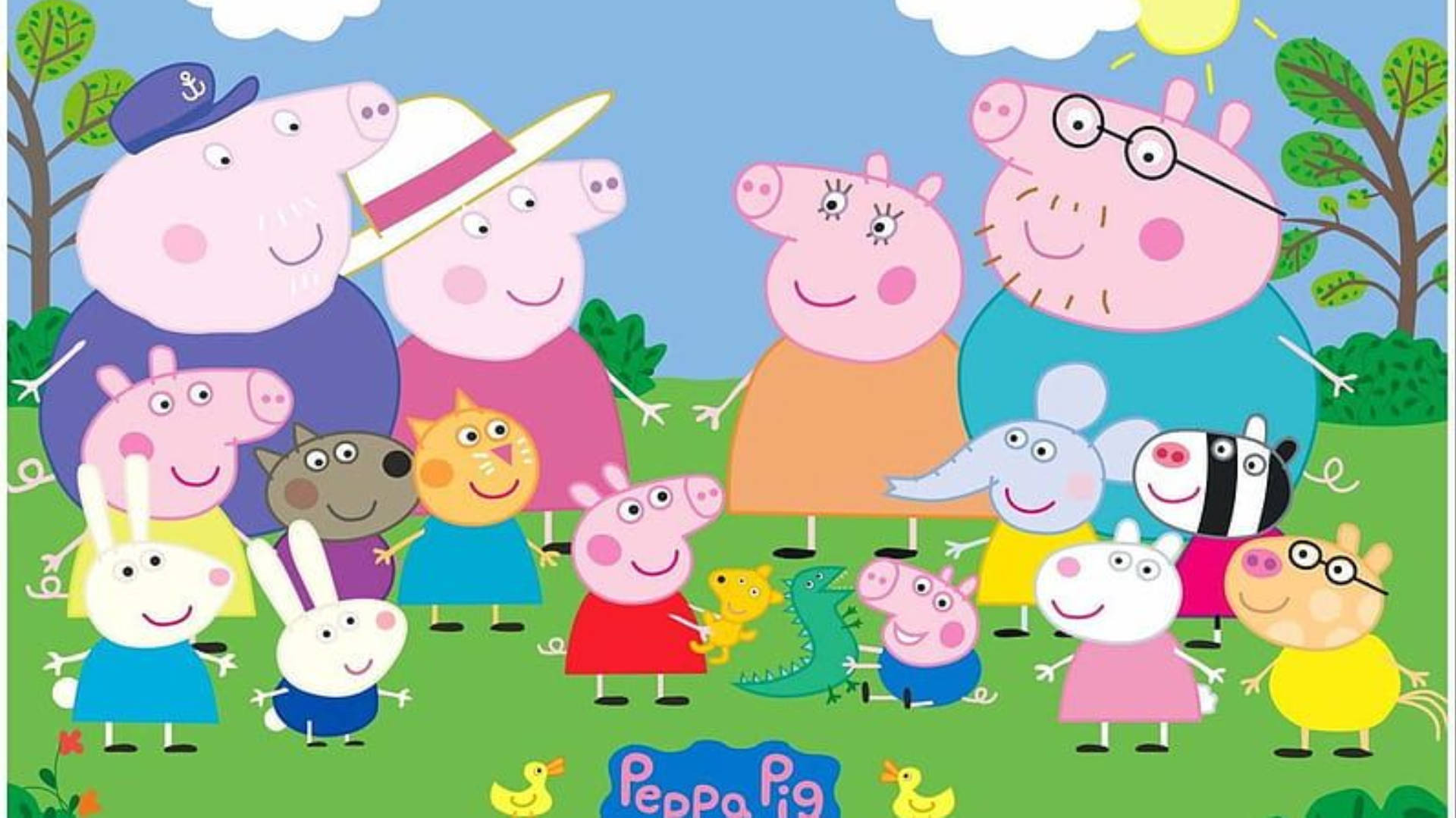Main Characters Of Peppa Pig Tablet Wallpaper