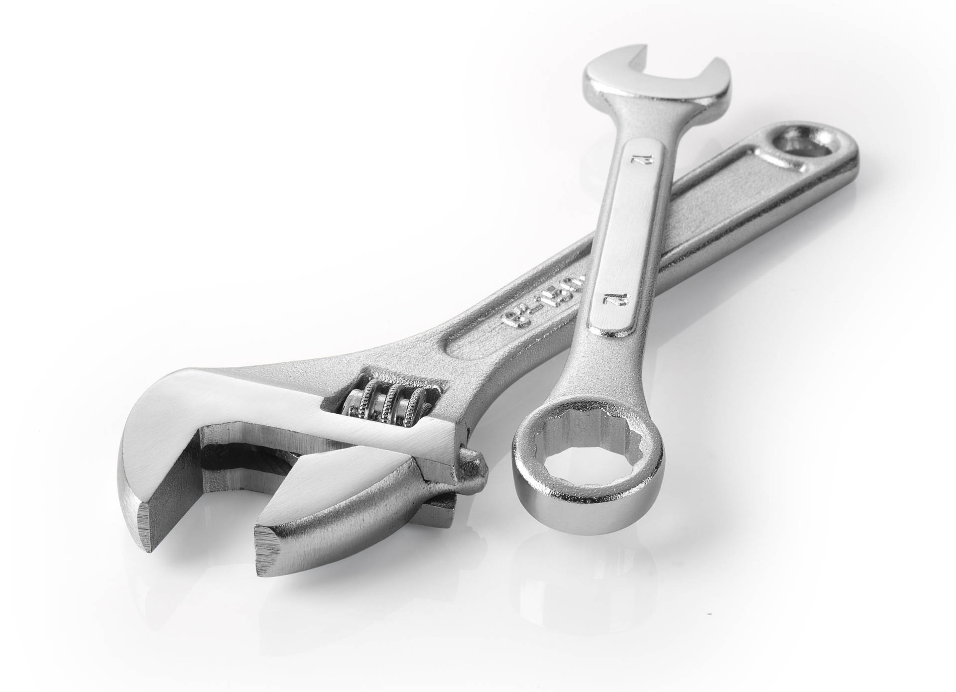 Essential Maintenance Tools – Silver Wrench Wallpaper