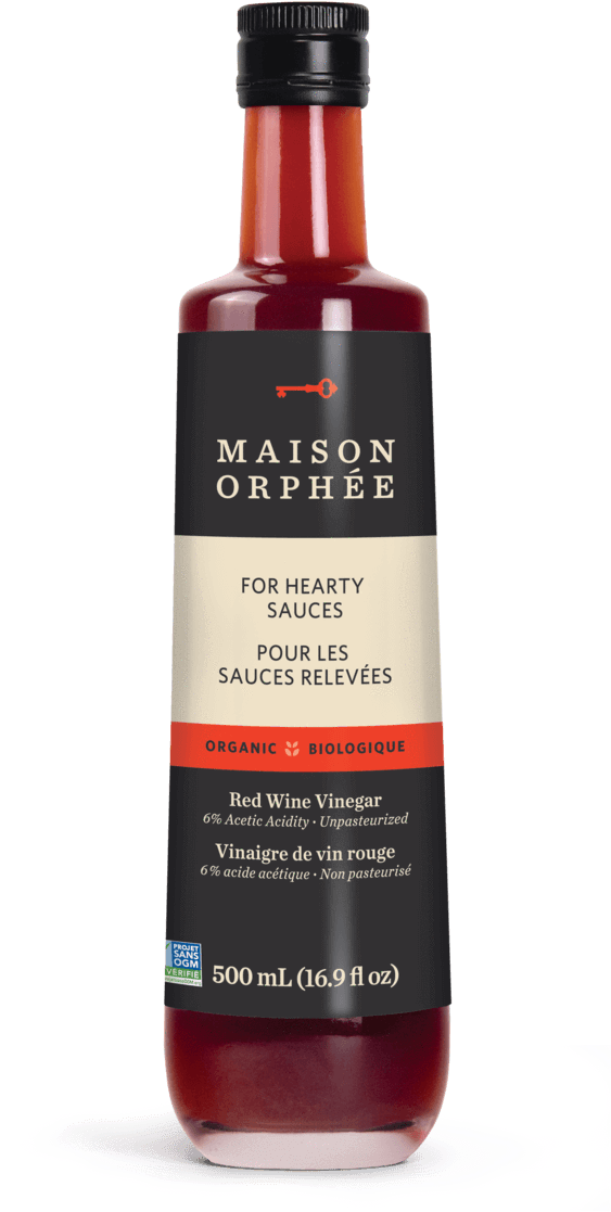 Maison Orphee Organic Red Wine Vinegar Bottle PNG