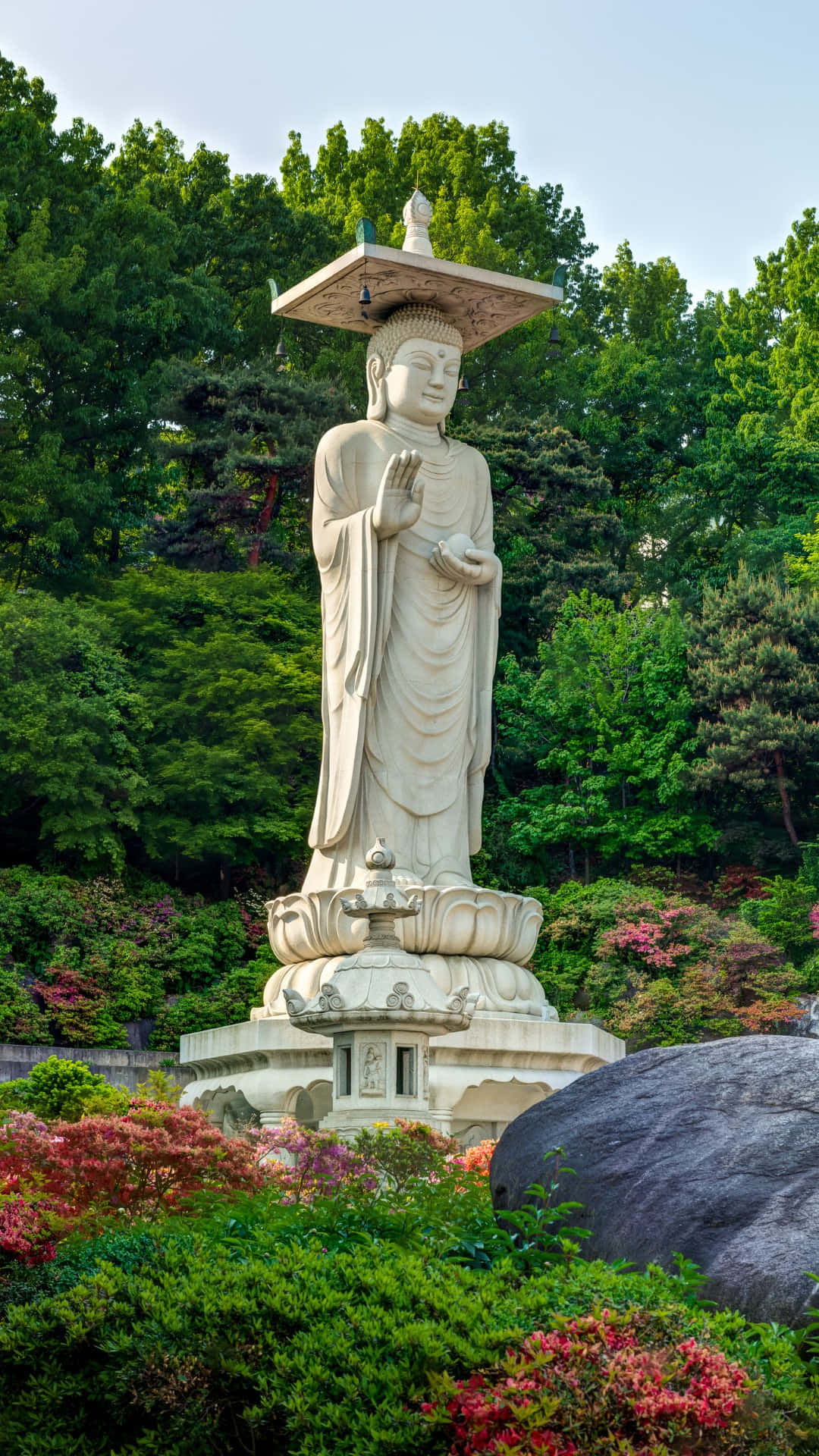 Download Maitreya Buddha Statue Bongeunsa Temple Wallpaper | Wallpapers.com