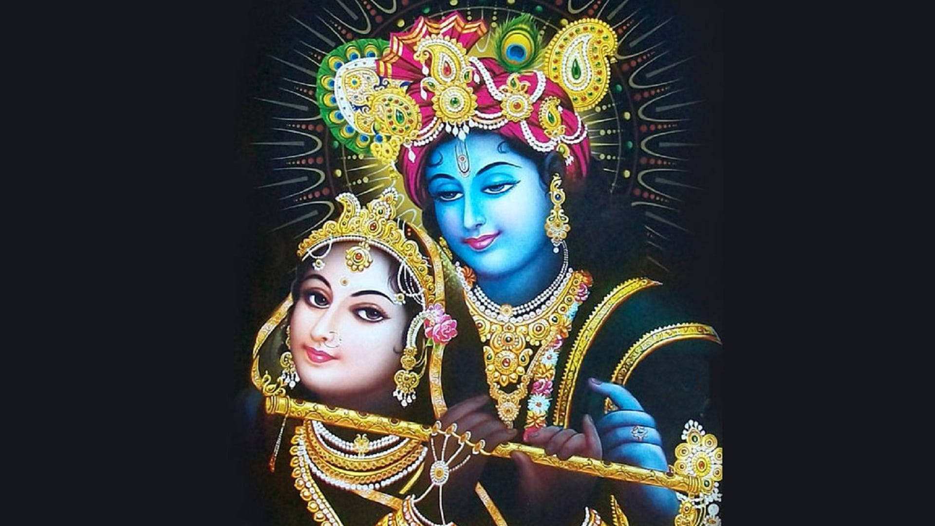 Majestic 3d Artwork Of Lord Krishna Wallpaper