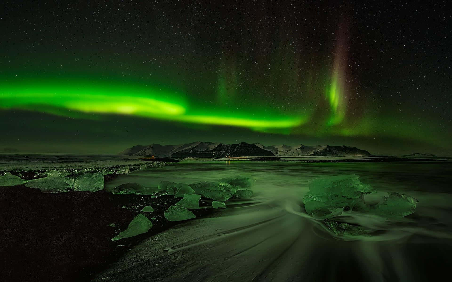 Majestic Aurora Borealis In Arctic Sky