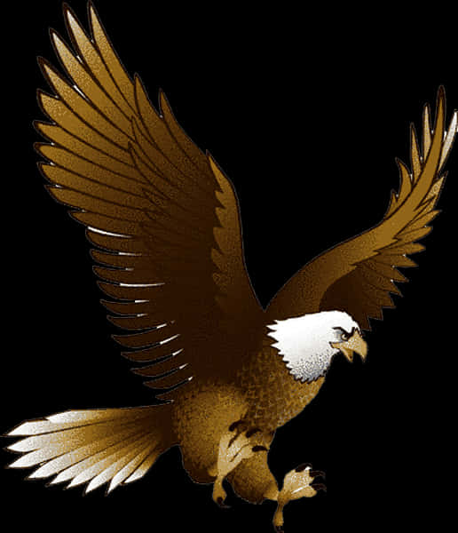 Majestic Bald Eagle Illustration PNG
