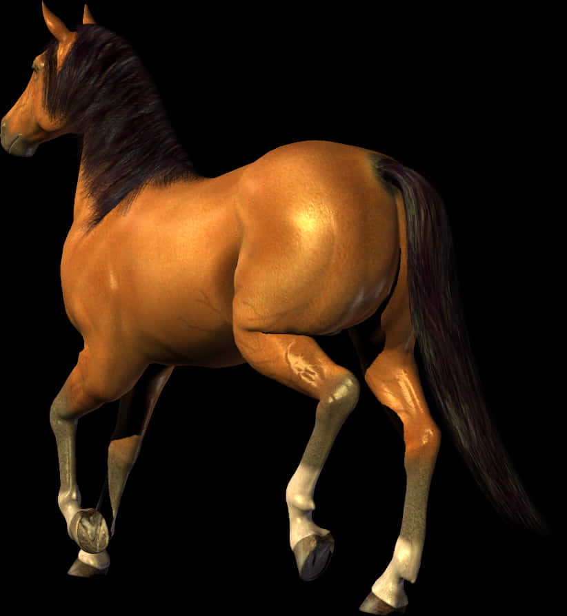 Majestic Bay Horse Profile PNG