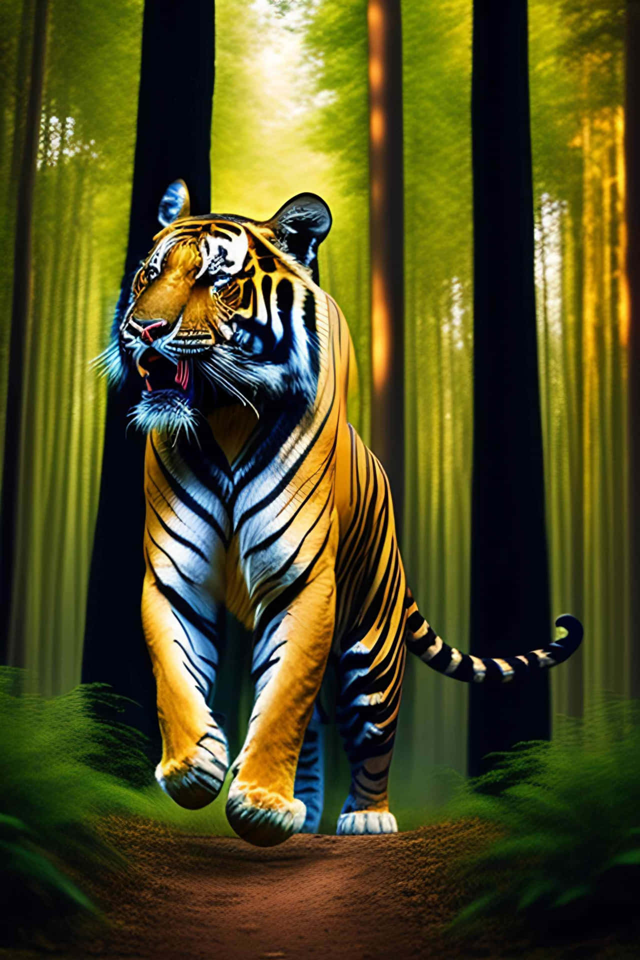 Majestic_ Bengal_ Tiger_ Forest_ Walk.jpg Wallpaper