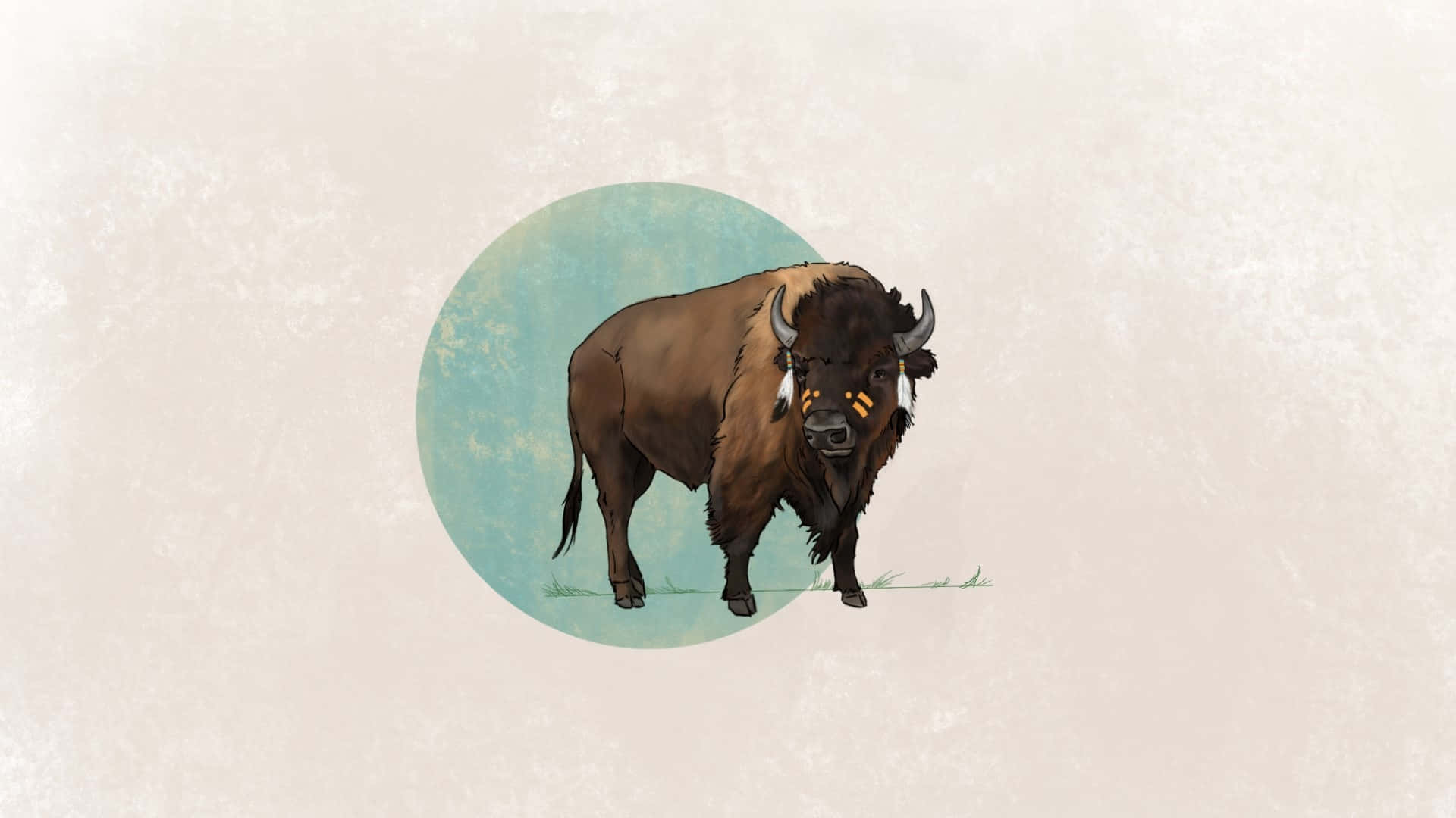 Majestueuze Bison Illustratie Achtergrond