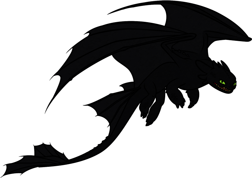 Majestic Black Dragon Silhouette PNG