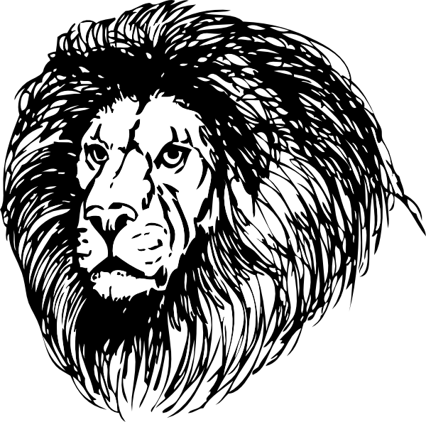 Majestic Black Lion Illustration PNG